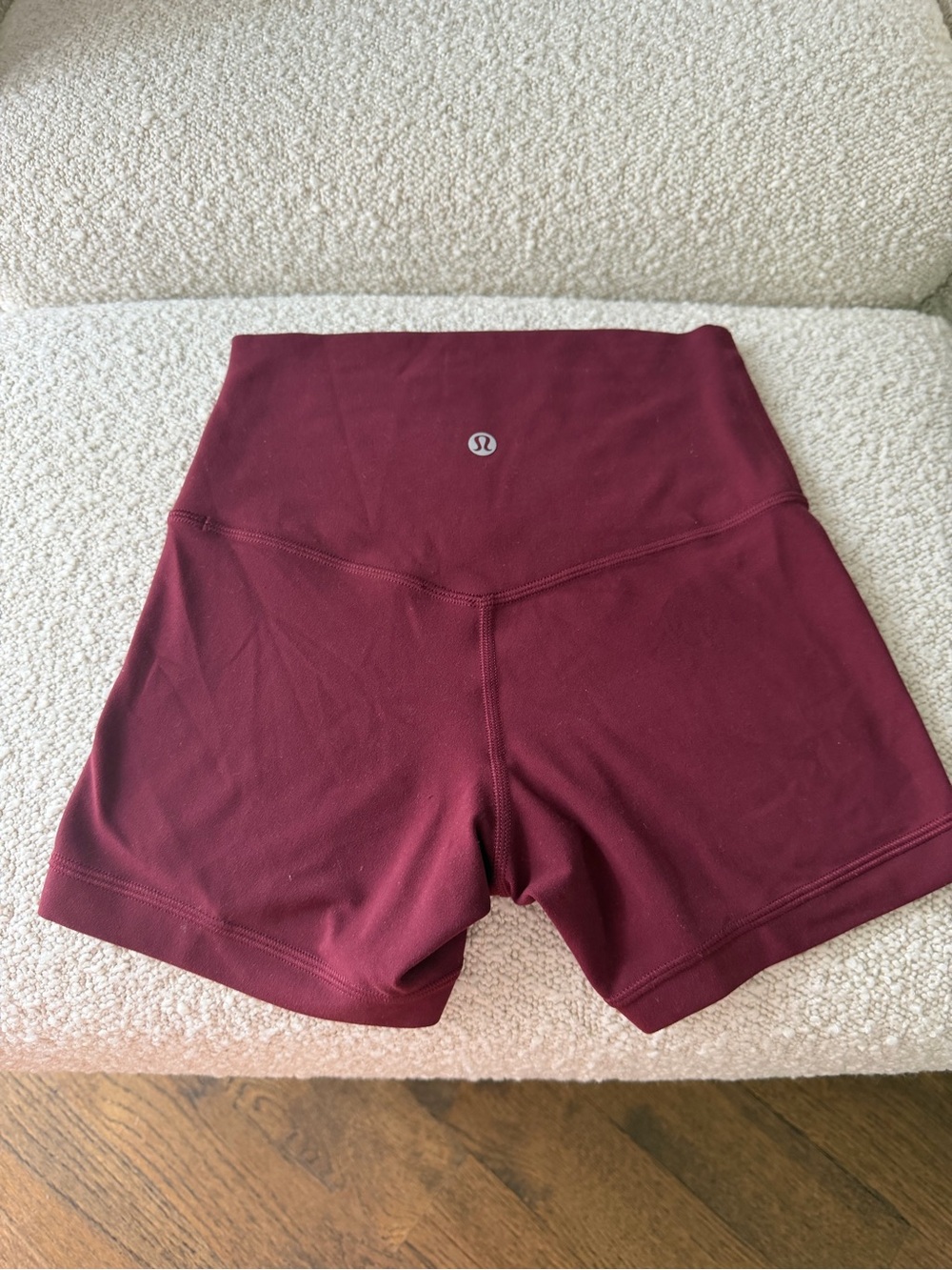 lululemon athletica High-Waist Maroon Workout Shorts